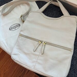 FOSSIL Erin Foldover Crossbody Leather Tote
